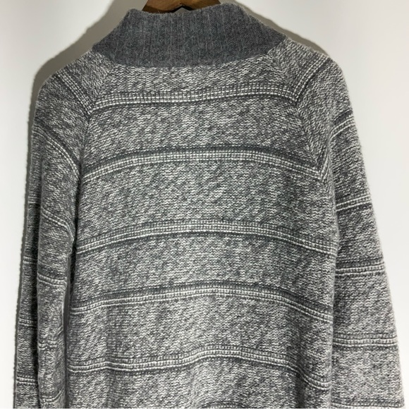 Maryline Italian Made Wool Blend Grey & White Tunic Length Button-Up Sweater LG - Picture 14 of 16